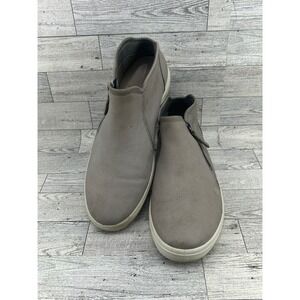 ECCO Soft 7 Slip‎ On Mid Boots Grey Leather Zip Side Women EU 40 US 9